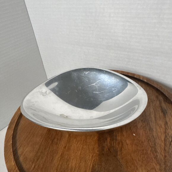 Vintage Nambe Bowl 579 SandCast Art Design MCM Secret Alloy Rare 1980's 6”x5” - Picture 3 of 8